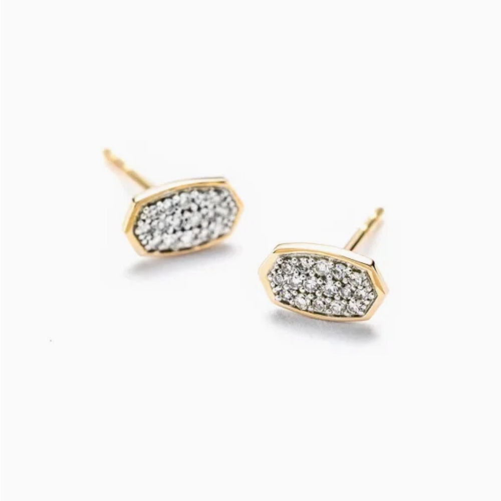 Kendra Scott Marisa Stud Earrings in White Diamond and 14k Gold